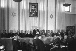 David Ben-Gurion proklamerer Staten Israel 14. maj 1948