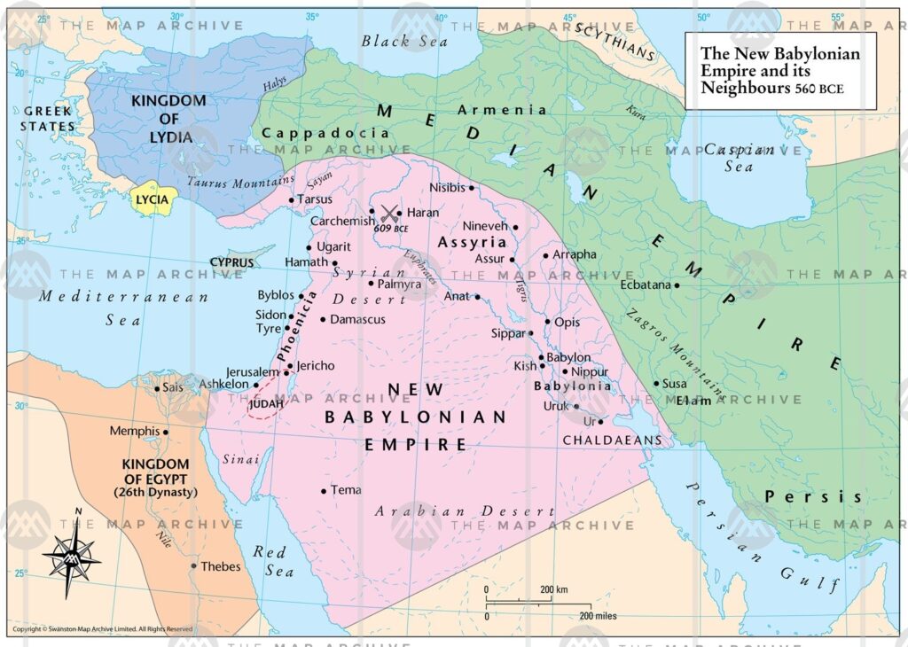 Det Babyloniske Imperium og nabolande 560 f.v.t. 