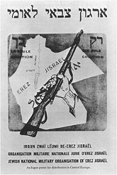 Irguns plakat viser klart, at man ikke accepterede delingen af Erez Israel