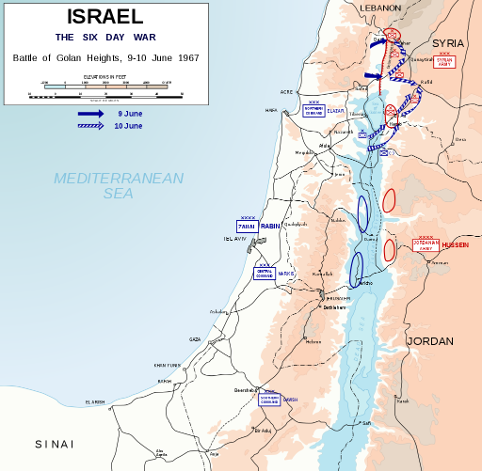 Den 9.-10. juni kom Golanhøjderne på israelske hænder
