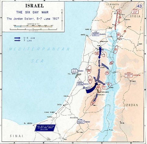Den 7. juni var hele Vestbredden på israelske hænder