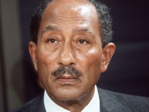 Portræt afAnwar Sadat - Egyptens præsident 1970 – 1981