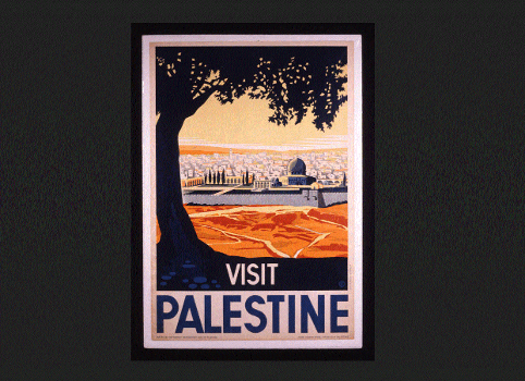 Plakat fra 1936, tegnet af Franz Krausz, for at få jøder til at komme til Det lovede Land – der jo her omtales som Palæstina