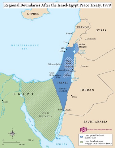 Grænsen mellem Egypten og Israel efter freden i 1979